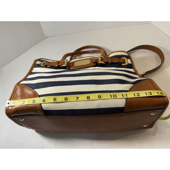 Michael Kors Hamilton Striped Canvas Large Tote Satchel 35S3GHMT3R - Picture 10 of 16